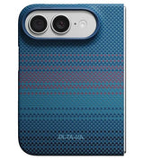 Magsafe Калъф за iPhone Duo, Pitaka Edge Case Moonrise2.0 1001 Nights Midnight-01, Син (2)