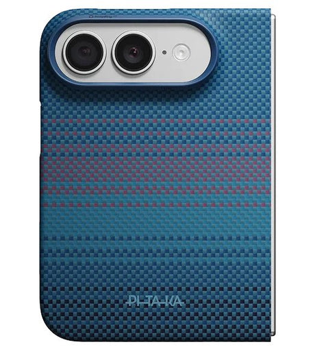 Magsafe Калъф за iPhone Duo, Pitaka Edge Case Moonrise2.0 1001 Nights Midnight-01, Син (2)