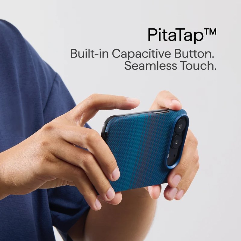 Magsafe Калъф за iPhone Duo, Pitaka Edge Case Moonrise2.0 1001 Nights Midnight-01, Син (5)