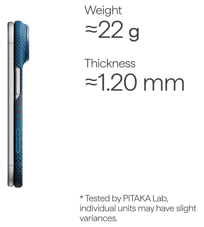 Magsafe Калъф за iPhone Duo, Pitaka Edge Case Moonrise2.0 1001 Nights Midnight-01, Син (4)