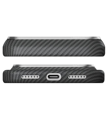 Magsafe Калъф за iPhone 18 Pro/ 17 Pro, Pitaka Edge Case Black/Grey, Черен (4)