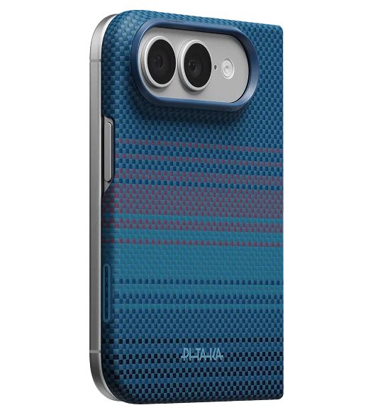 Magsafe Калъф за iPhone Duo, Pitaka Edge Case Moonrise2.0 1001 Nights Midnight-01, Син