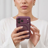Magsafe Калъф за iPhone 18 Pro/ 17 Pro, Tech-Protect MagMat CC Clear Case, Бордо (6)