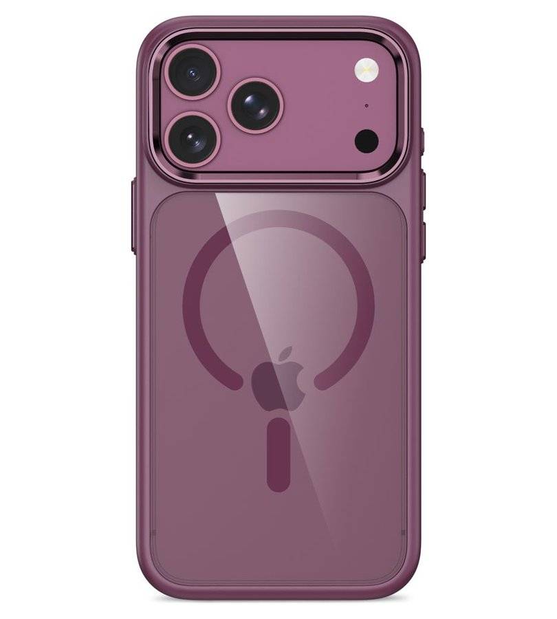 Magsafe Калъф за iPhone 18 Pro/ 17 Pro, Tech-Protect MagMat CC Clear Case, Бордо (3)
