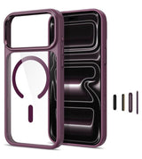 Magsafe Калъф за iPhone 18 Pro/ 17 Pro, Tech-Protect MagMat CC Clear Case, Бордо (2)