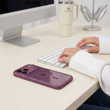Magsafe Калъф за iPhone 18 Pro/ 17 Pro, Tech-Protect MagMat CC Clear Case, Бордо (5)