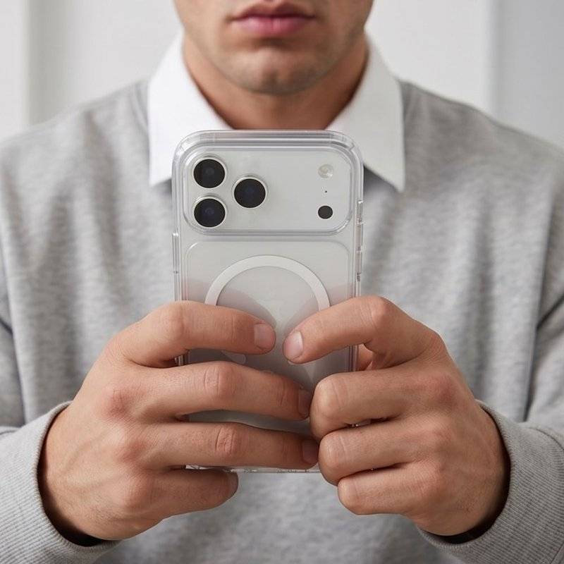 Magsafe Калъф за iPhone 18 Pro Max/ 17 Pro Max, Tech-Protect Flexair Hybrid Clear CC Case, Прозрачен (6)