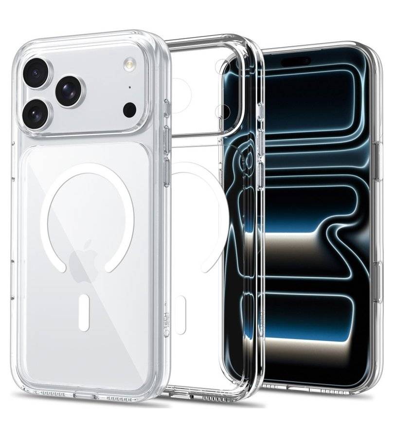 Magsafe Калъф за iPhone 18 Pro/ 17 Pro, Tech-Protect Flexair Hybrid Clear CC Case, Прозрачен