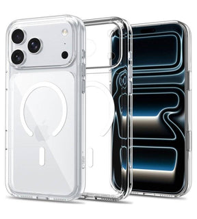 Magsafe Калъф за iPhone 18 Pro/ 17 Pro, Tech-Protect Flexair Hybrid Clear CC Case, Прозрачен