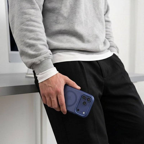 Magsafe Тънък Калъф за iPhone 18 Pro/ iPhone 17 Pro, Tech-Protect MagZero Case, Тъмно Син (6)