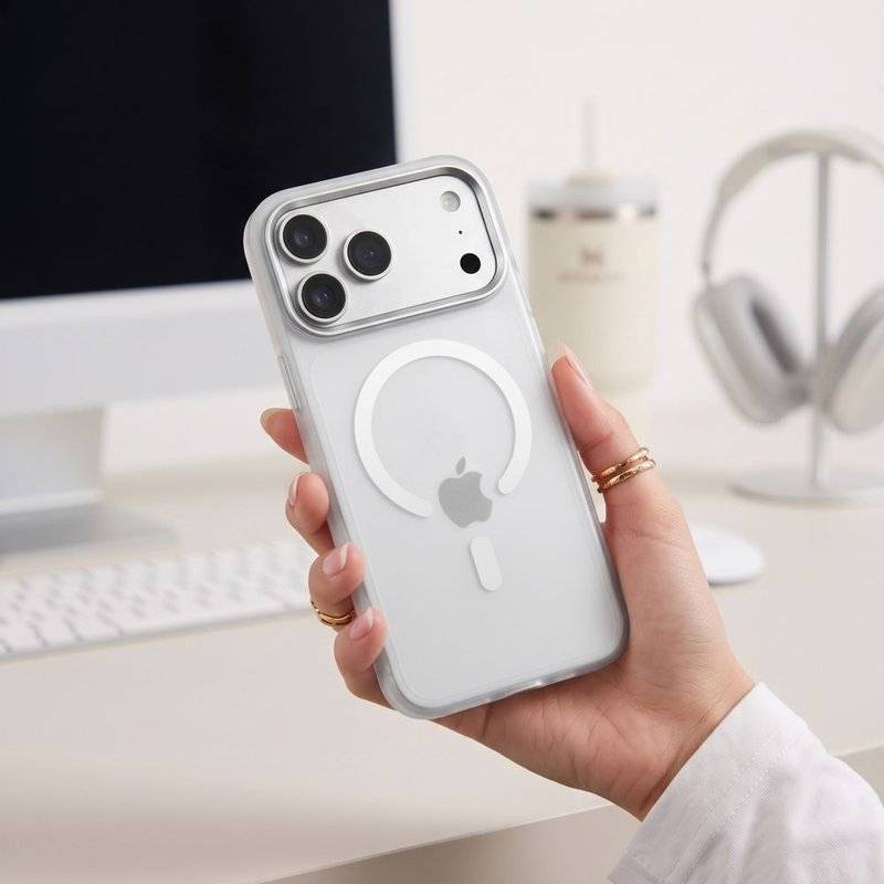 Magsafe Тънък Калъф за iPhone 18 Pro/ iPhone 17 Pro, Tech-Protect MagZero Case, Бял (7)