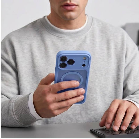 Magsafe Калъф за iPhone 18 Pro Max/ iPhone 17 Pro Max, Tech-Protect BasicMag Matte Case, Син (7)