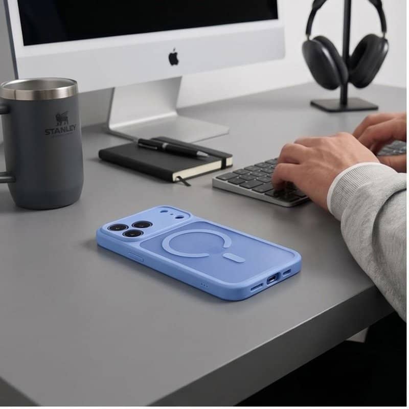 Magsafe Калъф за iPhone 18 Pro Max/ iPhone 17 Pro Max, Tech-Protect BasicMag Matte Case, Син (6)