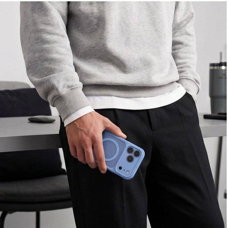Magsafe Калъф за iPhone 18 Pro/ 17 Pro, Tech-Protect BasicMag Matte Case, Син (8)