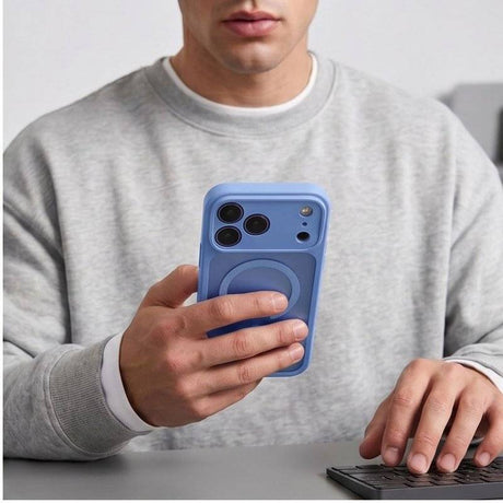Magsafe Калъф за iPhone 18 Pro/ 17 Pro, Tech-Protect BasicMag Matte Case, Син (7)
