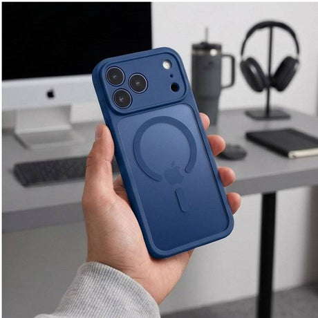 Magsafe Калъф за iPhone 18 Pro/ 17 Pro, Tech-Protect BasicMag Matte Case, Тъмно Син (5)