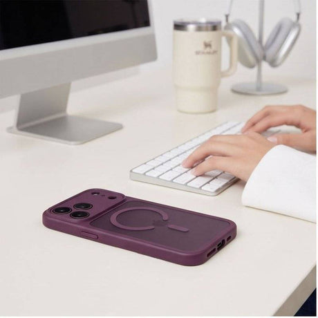 Magsafe Калъф за iPhone 18 Pro/ 17 Pro, Tech-Protect BasicMag Matte Case, Бордо (7)