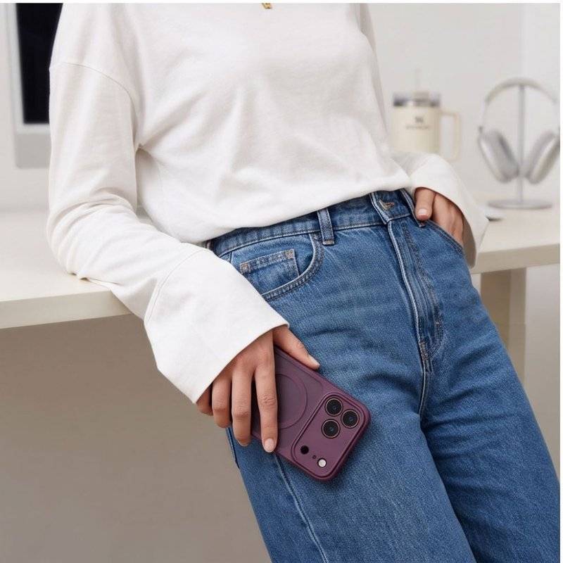 Magsafe Калъф за iPhone 18 Pro/ 17 Pro, Tech-Protect BasicMag Matte Case, Бордо (9)