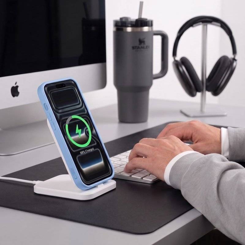 Magsafe Калъф за iPhone 18 Pro/ 17 Pro, Tech-Protect BasicMag Matte Case, Син (5)