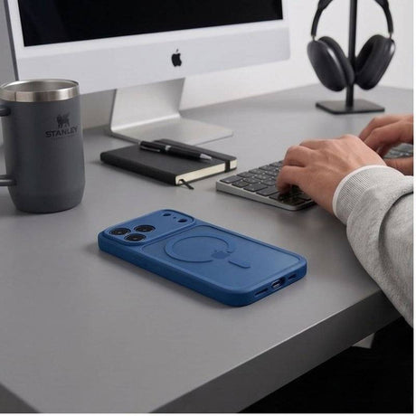 Magsafe Калъф за iPhone 18 Pro/ 17 Pro, Tech-Protect BasicMag Matte Case, Тъмно Син (7)