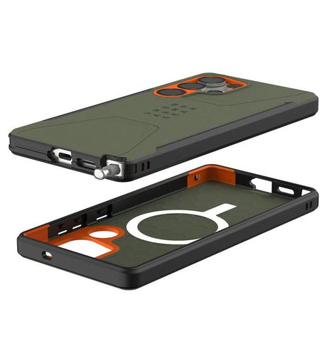 Magsafe Противоударен Калъф за Samsung S25 Ultra, UAG Civilian Magnet Case, Зелен (6)