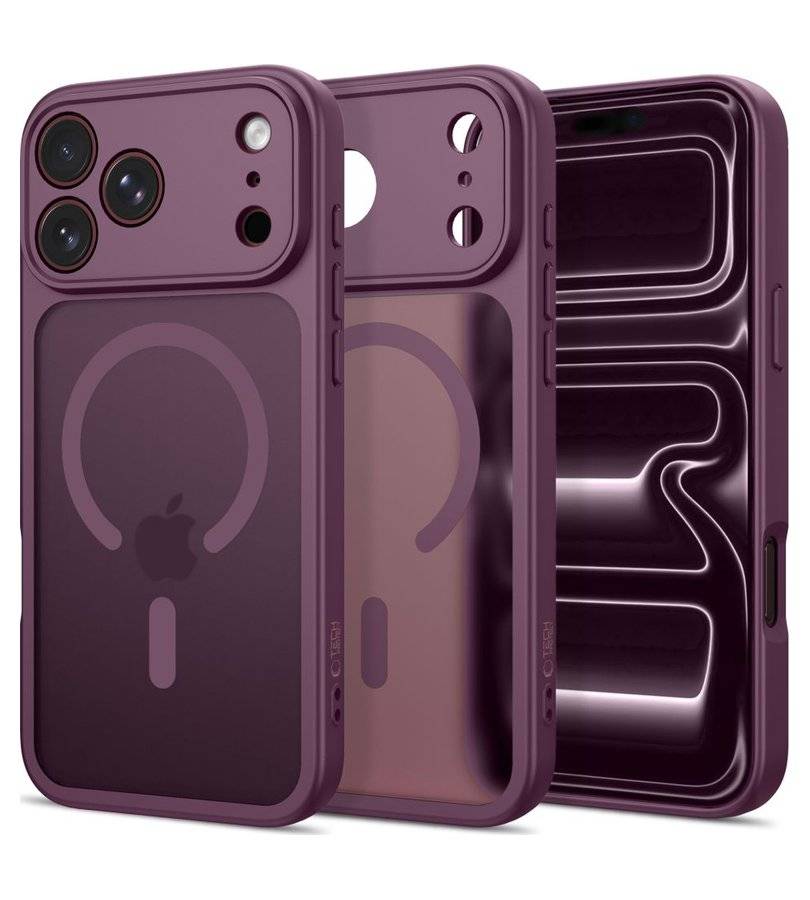 Magsafe Калъф за iPhone 18 Pro/ 17 Pro, Tech-Protect BasicMag Matte Case, Бордо