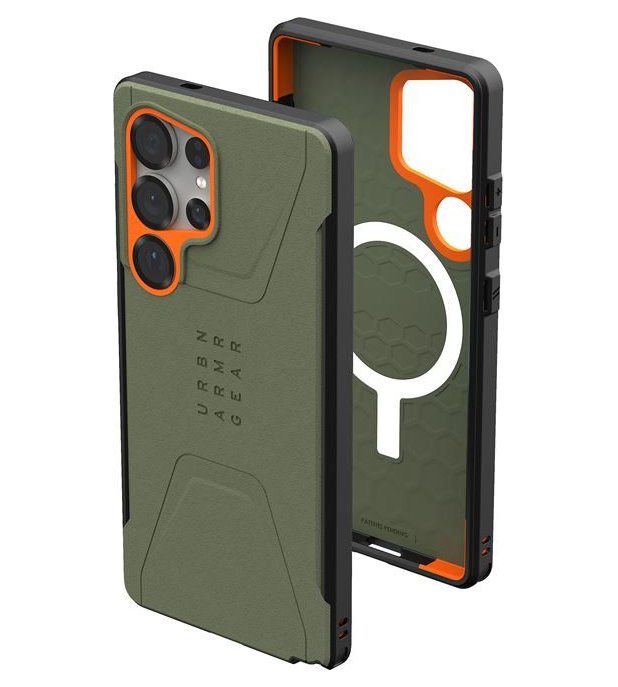 Magsafe Противоударен Калъф за Samsung S25 Ultra, UAG Civilian Magnet Case, Зелен (3)