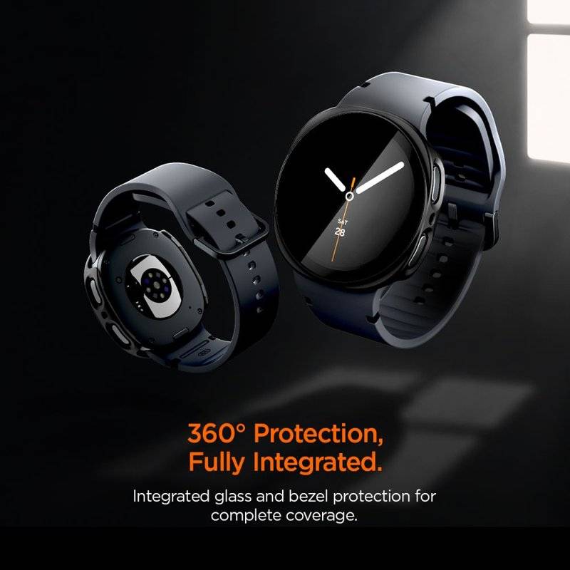 Калъф с Протектор за Samsung Watch 8/ 9 44mm, Spigen Thin Fit 360 Case, Черен (7)