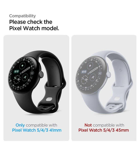 Калъф за Google Pixel Watch 3/ 4/ 5 41mm, Spigen Elite Shield EZ Fit Case 2бр., Прозрачен (3)