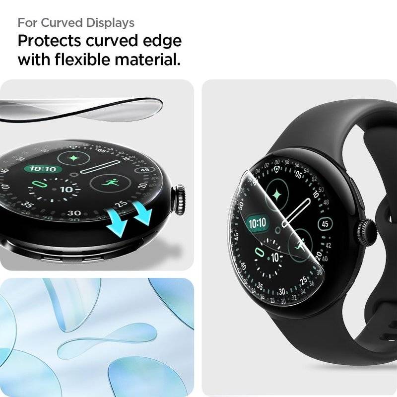 Калъф за Google Pixel Watch 3/ 4/ 5 41mm, Spigen Elite Shield EZ Fit Case 2бр., Прозрачен (6)