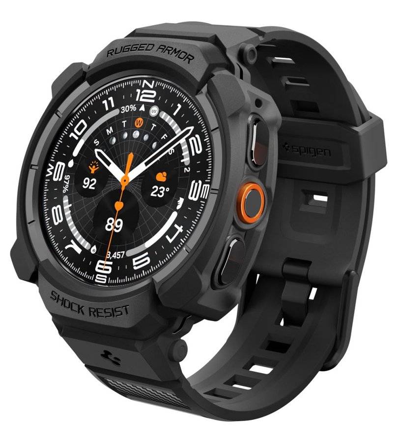 Калъф за Samsung Watch Ultra 2 47mm, Spigen Rugged Armor Pro Case, Черен