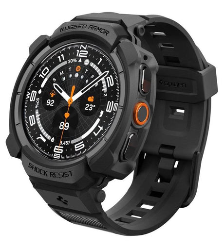 Калъф за Samsung Watch Ultra 2 47mm, Spigen Rugged Armor Pro Case, Черен