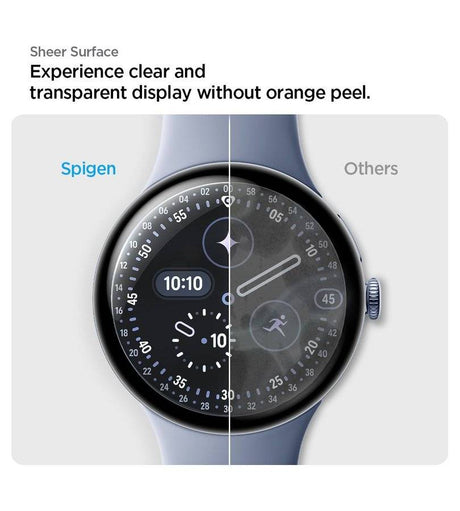 Калъф за Google Pixel Watch 3/ 4/ 5 45mm, Spigen Elite Shield EZ Fit Case 2бр., Прозрачен (10)