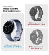 Калъф за Google Pixel Watch 3/ 4/ 5 45mm, Spigen Elite Shield EZ Fit Case 2бр., Прозрачен (6)