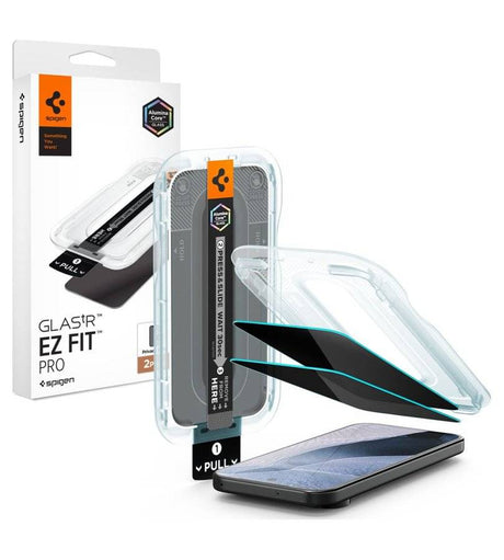 Затъмняващ Протектор за Google Pixel 9/ 9 Pro/ 10 Pro/ 11 Pro, Spigen Privacy Glas.tR EZ Fit Pro 2бр., Черен