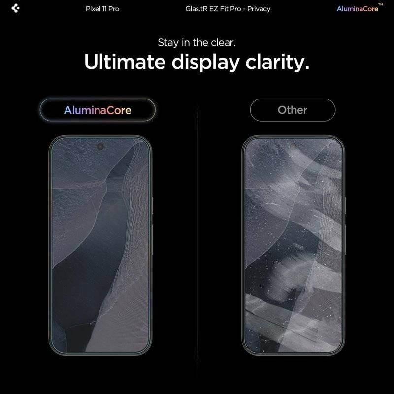 Затъмняващ Стъклен Протектор за Google Pixel 9/10/11 Pro XL, Spigen Privacy Glas.tR EZ Fit Pro 2бр., Черен (8)
