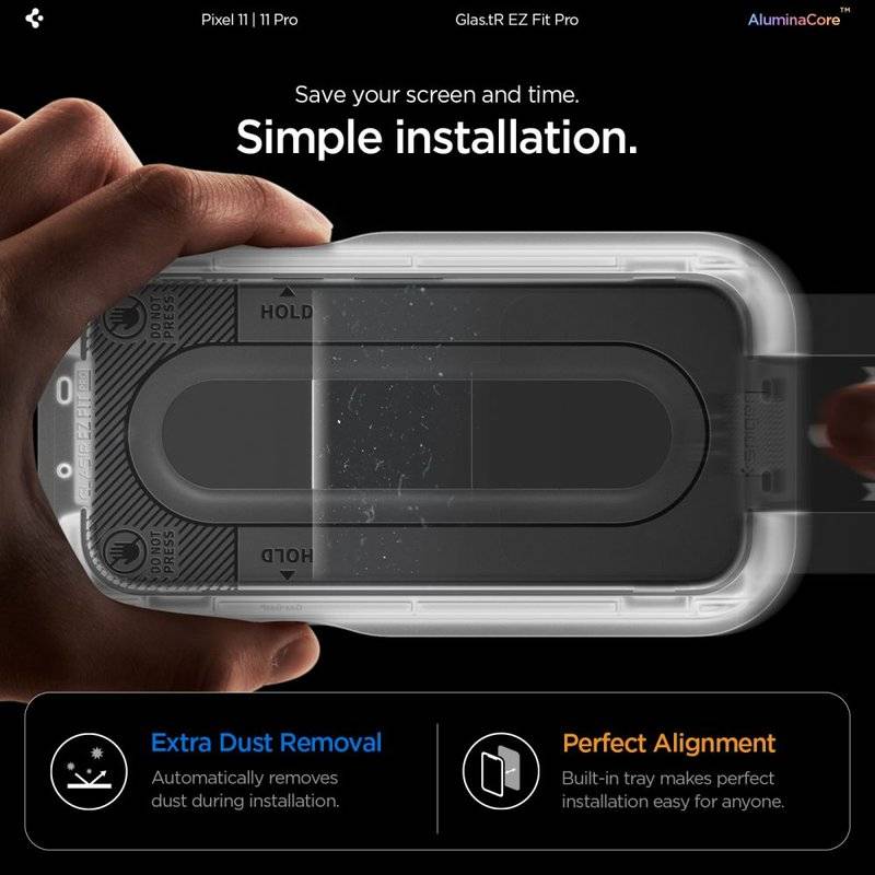 Стъклен Протектор за Google Pixel 11 и 11 Pro, Spigen EZ Fit Pro Glas.tR 2бр., Прозрачен (10)