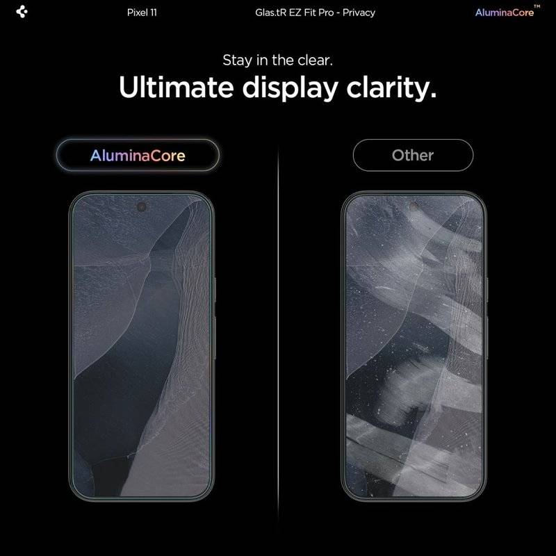 Затъмняващ Протектор за Google Pixel 10/ 11, Spigen Privacy Glas.tR EZ Fit Pro 2бр., Черен (9)