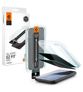Затъмняващ Стъклен Протектор за Google Pixel 9/10/11 Pro XL, Spigen Privacy Glas.tR EZ Fit Pro 2бр., Черен