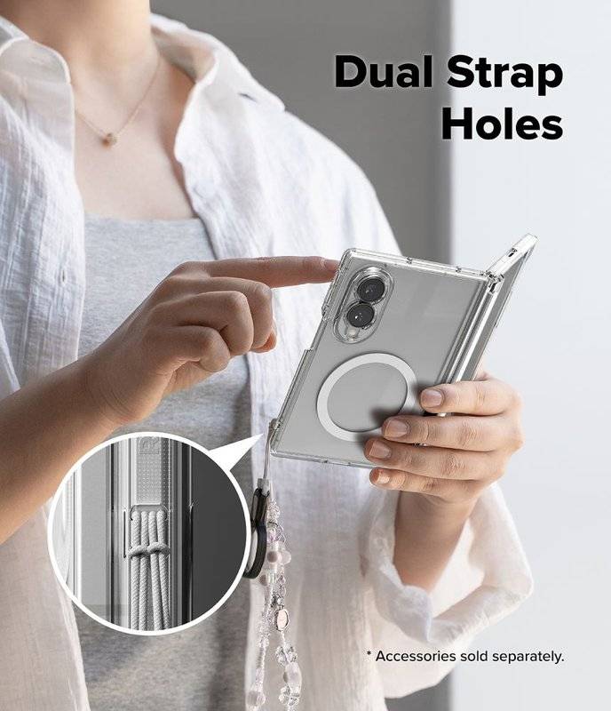 Magsafe Kалъф за Samsung Z Fold 8, Ringke Fusion Flap Clear Magnetic Case, Прозрачен (9)