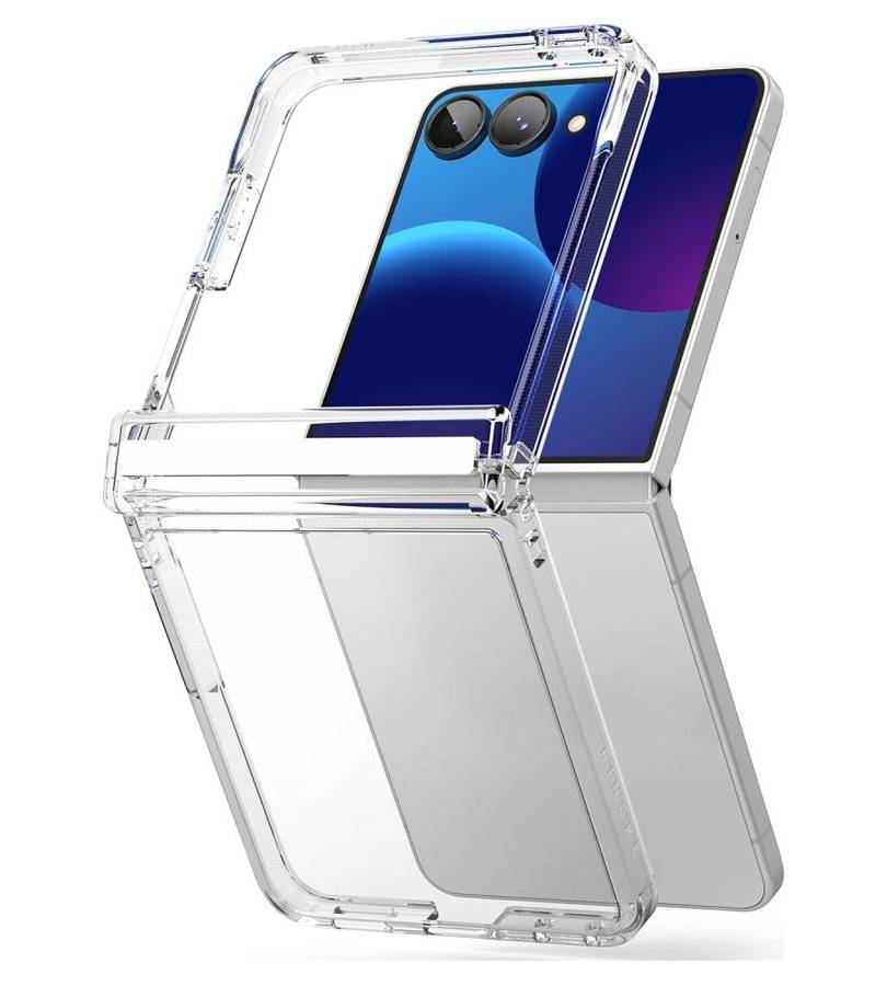 Противоударен Калъф за Samsung Z Flip 8, Ringke Fusion Flap Clear Case, Прозрачен (2)