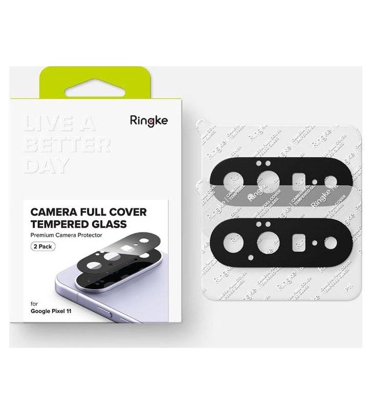 Протектор за Камерата на Google Pixel 11, Ringke Full Camera Glass 2бр., Черен (8)