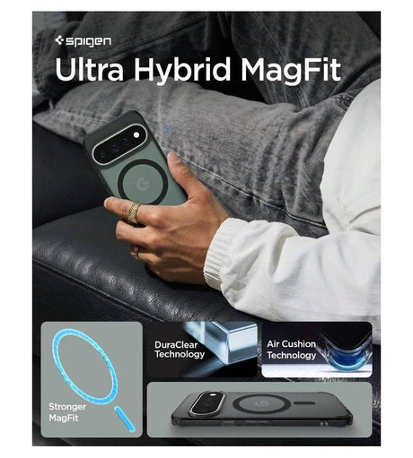 Magsafe калъф за Google Pixel 11 Pro, Spigen Ultra Hybrid Frost Mag Fit Case, Черен (7)