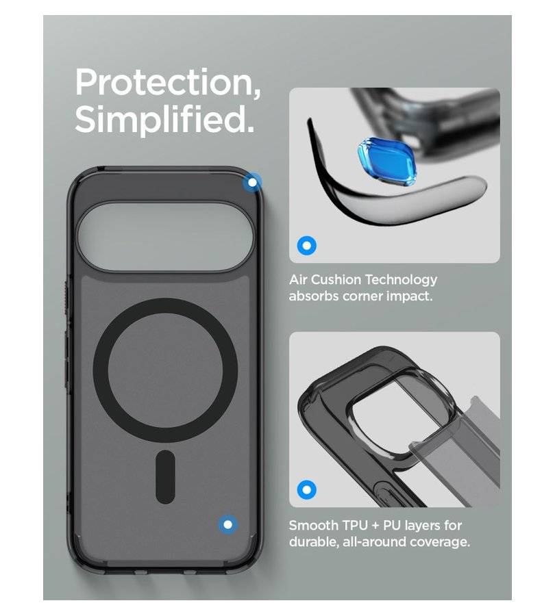 Magsafe калъф за Google Pixel 11 Pro, Spigen Ultra Hybrid Frost Mag Fit Case, Черен (10)