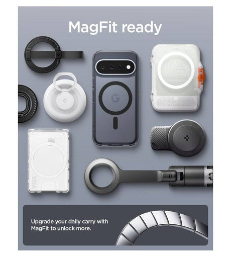 Magsafe Калъф за Google Pixel 11, Spigen Ultra Hybrid Mag Fit Case Frost Black, Черен (9)