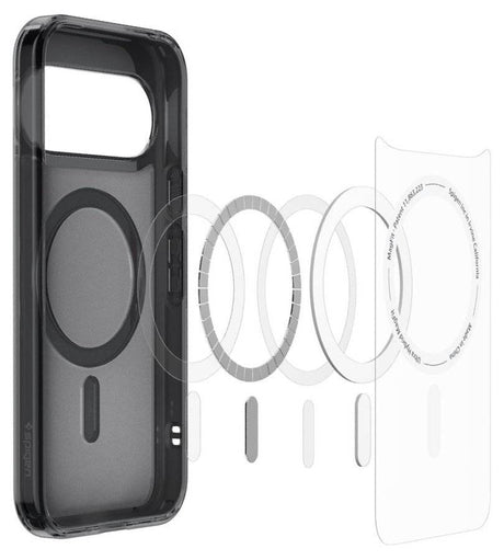 Magsafe Калъф за Google Pixel 11, Spigen Ultra Hybrid Mag Fit Case Frost Black, Черен (6)