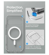 Magsafe Калъф за Google Pixel 11 Pro, Spigen Ultra Hybrid Clear Mag Fit Case, Прозрачен (10)