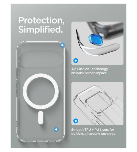 Magsafe Калъф за Google Pixel 11 Pro, Spigen Ultra Hybrid Clear Mag Fit Case, Прозрачен (10)