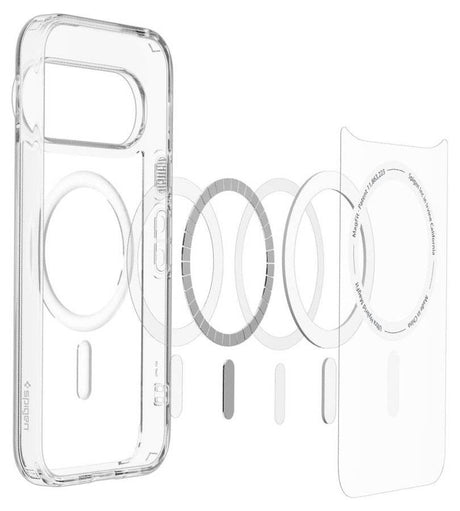 Magsafe Калъф за Google Pixel 11 Pro, Spigen Ultra Hybrid Clear Mag Fit Case, Прозрачен (5)
