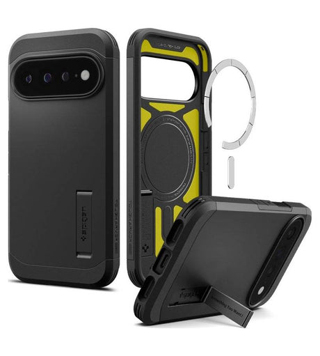 Magsafe Калъф за Google Pixel 11 Pro XL, Spigen Tough Armor Mag Fit Case, Черен